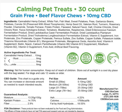 CBD Calming Pet Chews 30ct - 10mg CBD BIOCARE